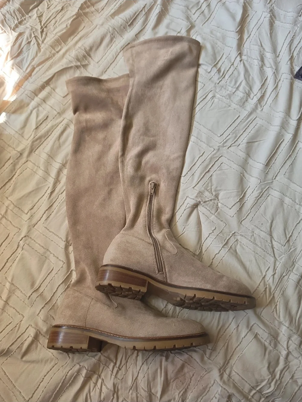 Steve Madden Tall Suede Over-the-Knee Lizbeth Boots in Taupe